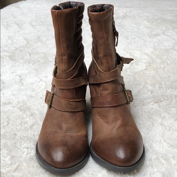 Steve Madden Raleighh Leather Cognac Boots Size 10 - Picture 2 of 6
